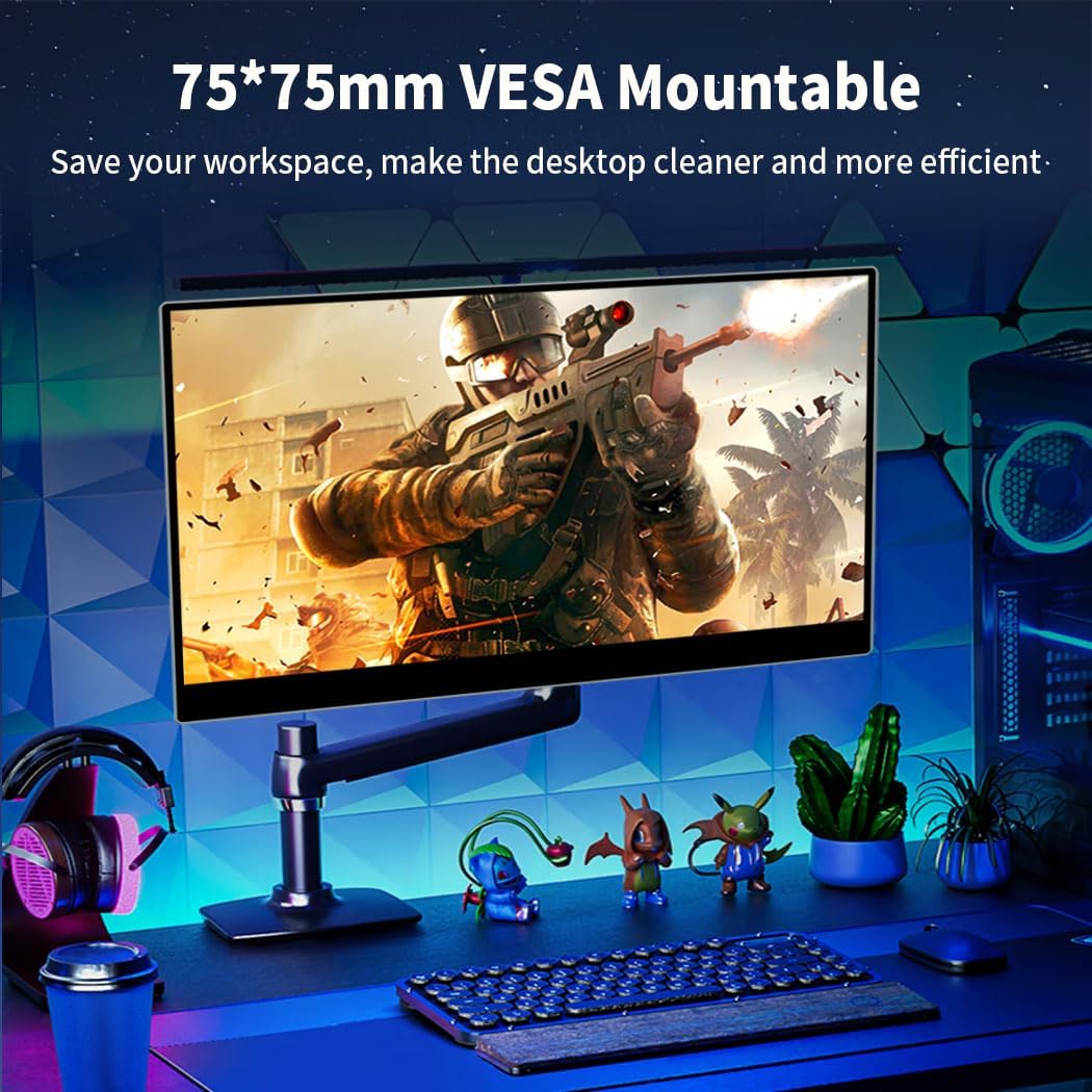 Portable Monitor 4K 120Hz,17.3 Inch Touchscreen Dispaly,100% P3，Support MPP Stylus,VESA & Smart Cover Anti-Glare Eye Care Gaming Monitor for Console,Laptop,Mac,PC