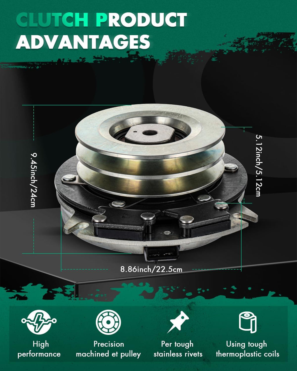 SCITOO New Electric Lawnmower, PTO Clutch Fit for Massey Ferguson/for Oregon/for Prime/for Rotary/for Sears Craftsman/for Snapper/for Stens/for Warner/for Woods