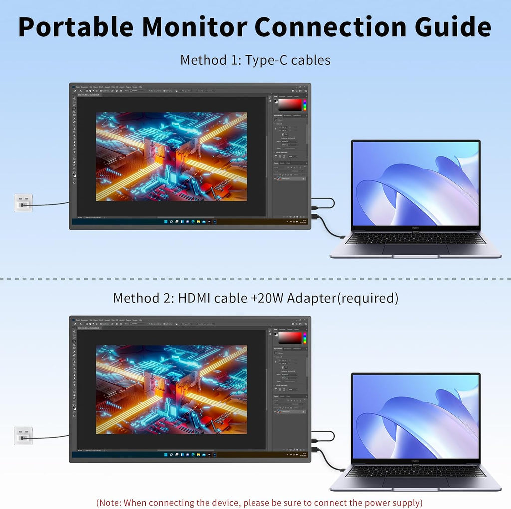 Portable Monitor 18.5'' 1080P 100Hz 100% sRGB, Aluminum Alloy Shell, IPS Travel Monitor with USB-C HDMI Large Portable Screen for Laptop MacBook PC PS4/5 Gaming Monitor with Kickstand