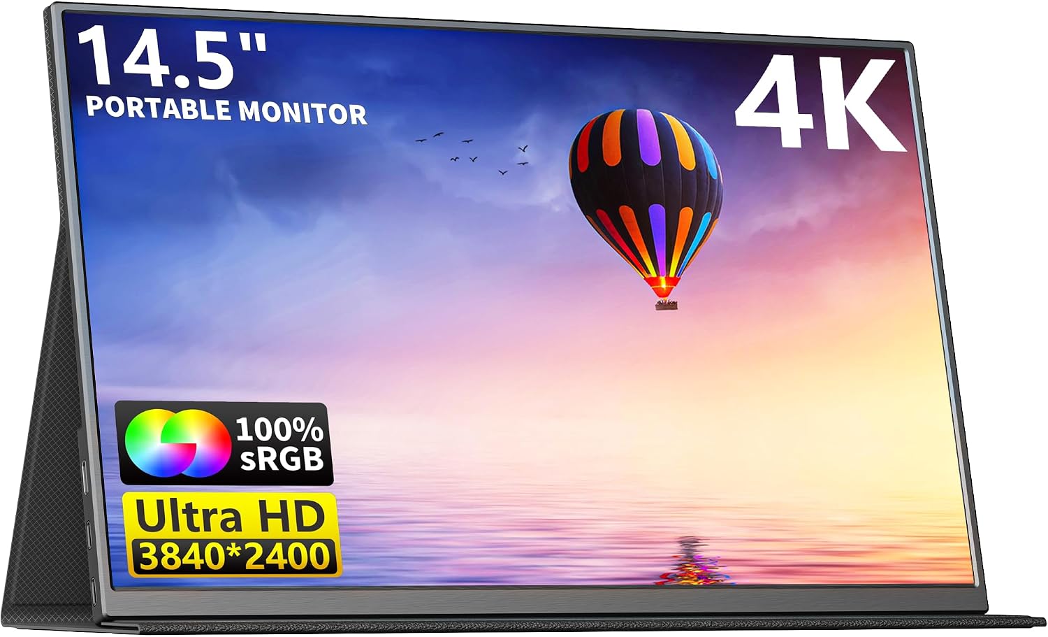 MAGICRAVEN 4K Portable Monitor, 14.5' IPS Laptop Screen, Slim Lightweight 1500:1 Dual USB C HDMI Gaming Display with Speakers, Travel Monitor for PC Phone PS5/4 Xbox Switch