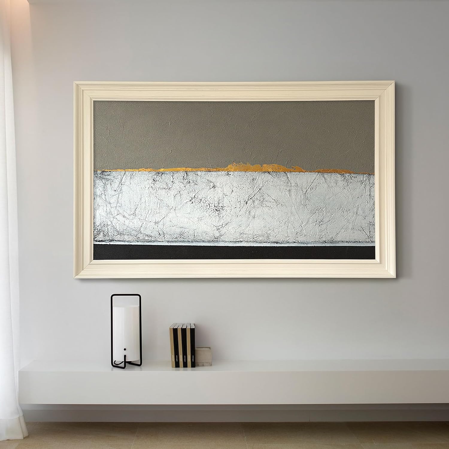 Minimalist Line Ivory White 32' TV frame - Compatible ONLY with Samsung The Frame TV and Pro TVs (Fits 2021-2026 models, model codes:32LS03A/B/C/FA)
