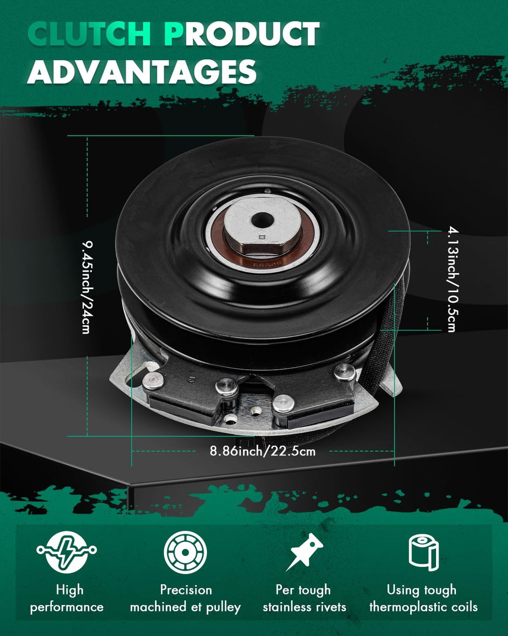 SCITOO 110-6766 Lawnmower Clutch, PTO Clutch Fit for Exmark for Toro: 110-6766; for Warner: 5219-63, 5219-81; for Stens: 255-823; for Bolens for Cub Cadet for Huskee: 717-04214, 917-04214
