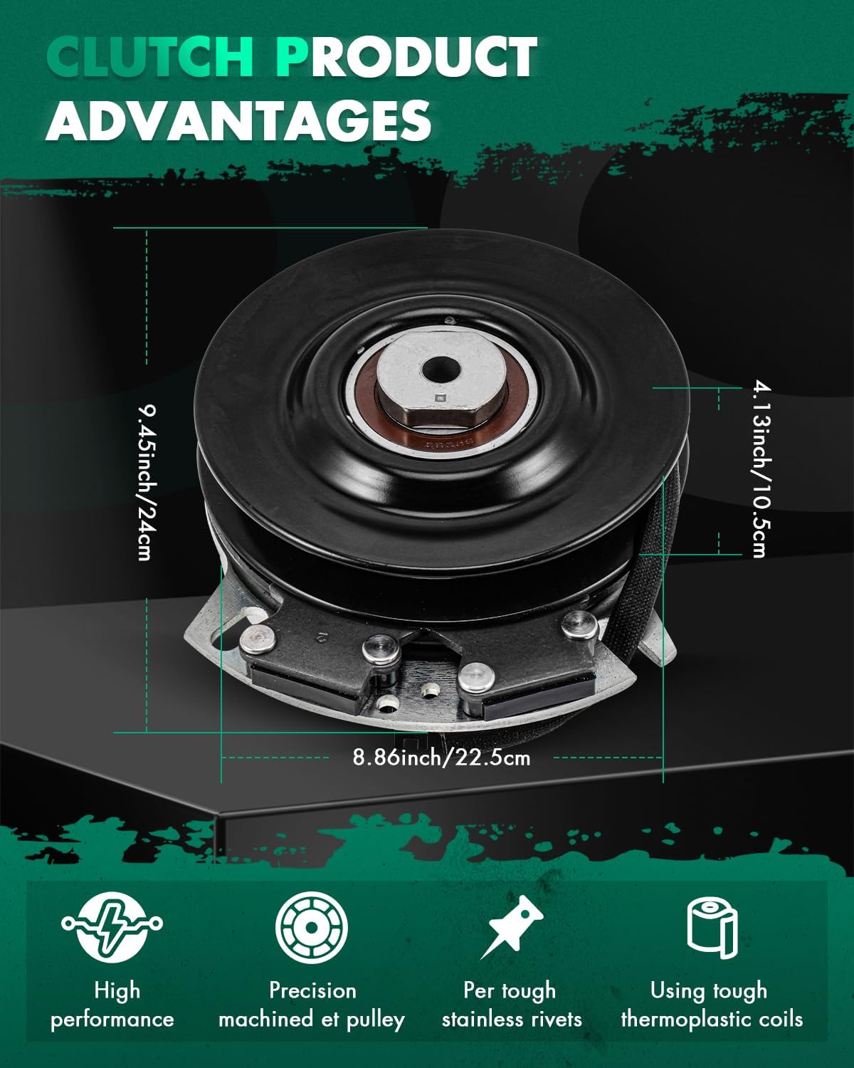 SCITOO 110-6766 Lawnmower Clutch, PTO Clutch Fit for Exmark for Toro: 110-6766; for Warner: 5219-63, 5219-81; for Stens: 255-823; for Bolens for Cub Cadet for Huskee: 717-04214, 917-04214