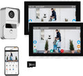 Wireless Video Doorbell Intercom with 2PC 10 inch Touch Monitor System(Wired),1080P Video Entry Doorphone Door Camera,TUYA WiFi Smart Home Video Intercom Door Phone Kits for Villa Apartment