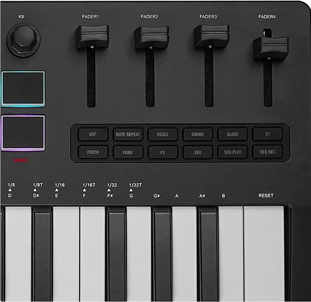 EROK 37 Keys MIDI Keyboard Controller with 3.5mm MIDI Output, 16 Backlit Drum Pads, 8 Knobs, DAW Integration & Arpeggiator, Music Production Equipment and Studio Controller (Black)