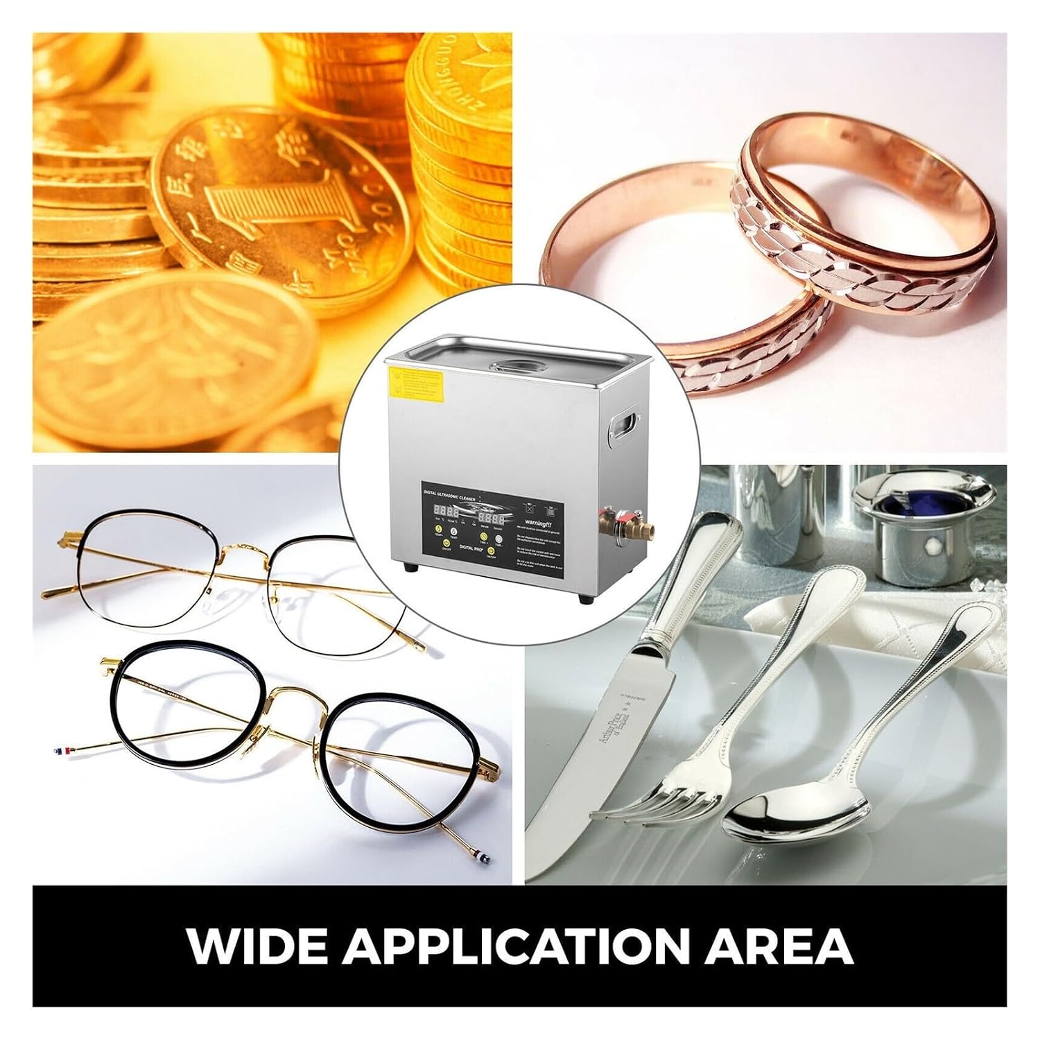 2L 3L 6L 10L 15L Ultrasonic Cleaner 40KH Powerful Transducer Mini Portable Washing Machine Ultrasound Dishwasher Jewelry(6 L Capacity)