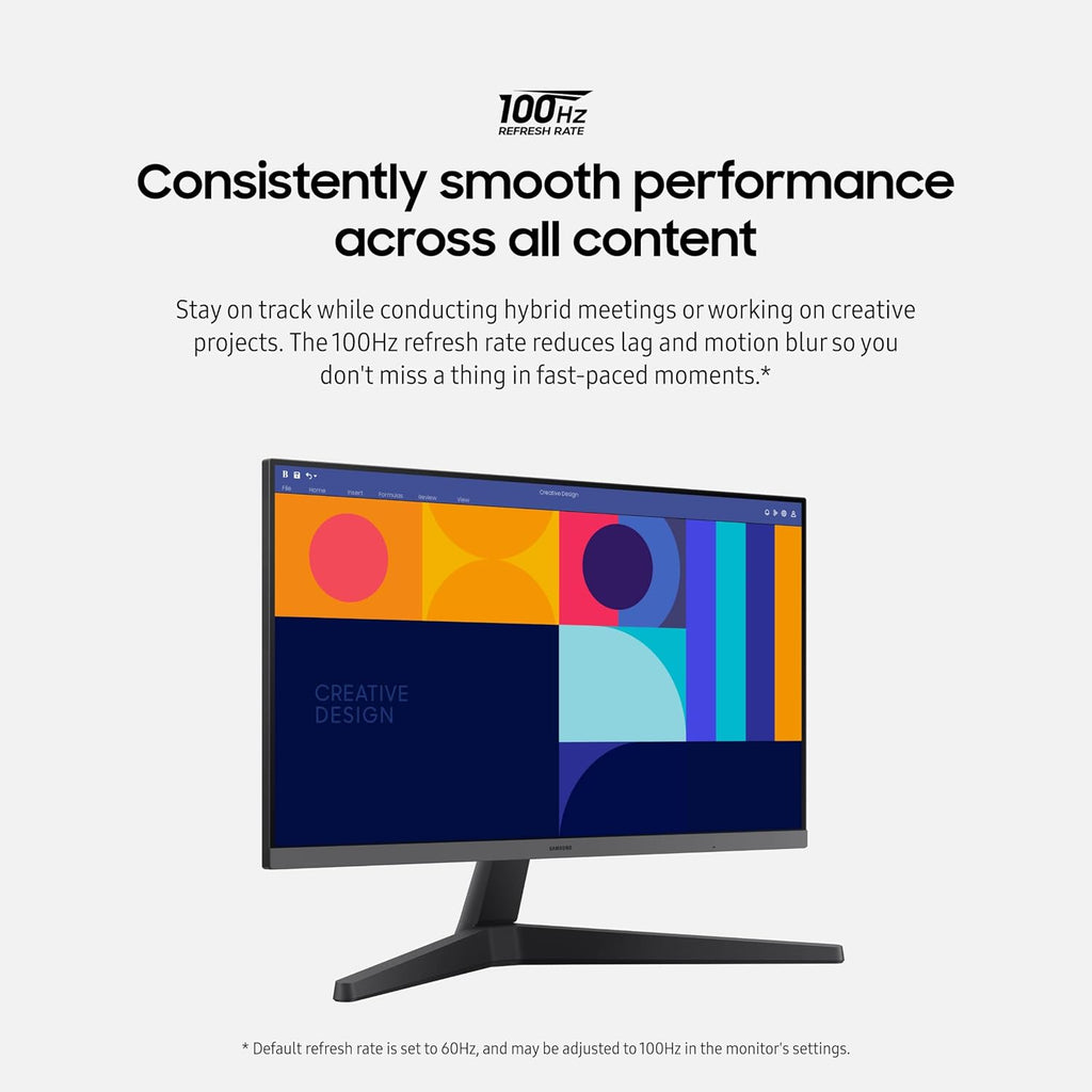 Samsung 27-Inch S33GC Series Business Essential Computer Monitor, IPS Panel, Tilt Only Display Stand, 100Hz, HDMI and DisplayPort, AMD FreeSync, Advanced Eye Care LS27C332GANXZA, 2023