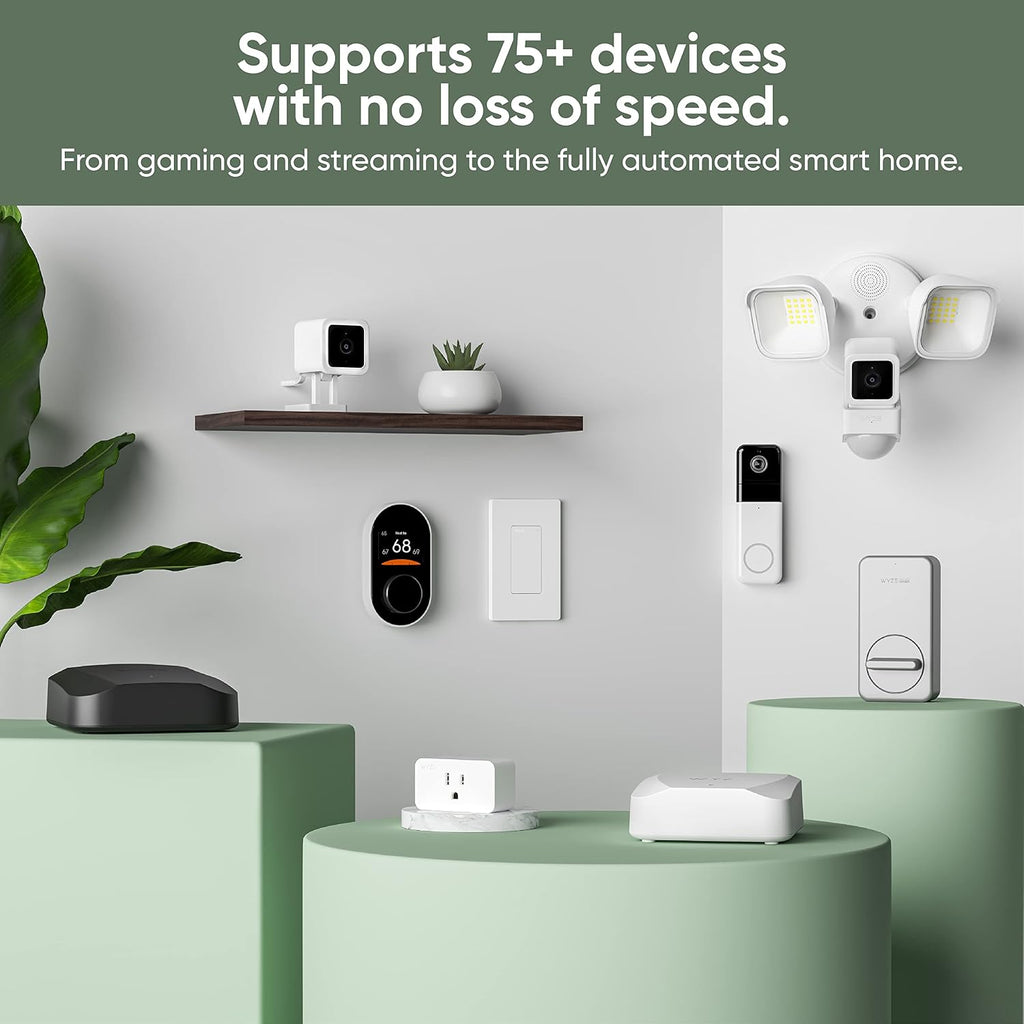 Wyze AXE5400 Tri-Band Wi-Fi 6E Mesh Router Pro, Covers up to 4000 Sq. Ft, 150+ Devices, Replaces Legacy Routers for Whole Home Coverage, Supports Wired Backhaul - 2 Pack