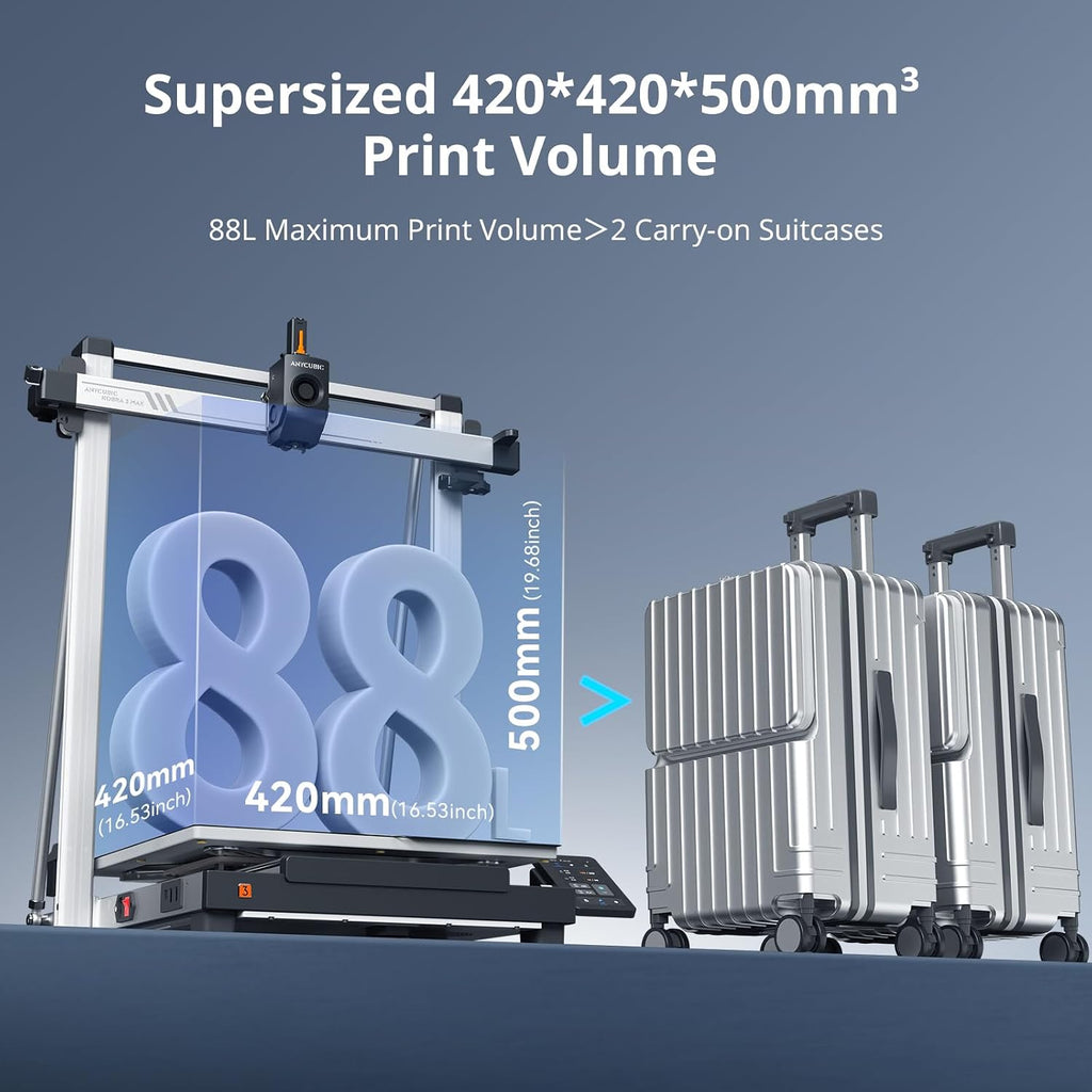 (Bundle Anycubic Kobra 3 Max Combo 3D Printer) Large 3D Printer, Support Multi Color Printing 600mm/s High-Speed Printing 420x420x500mm