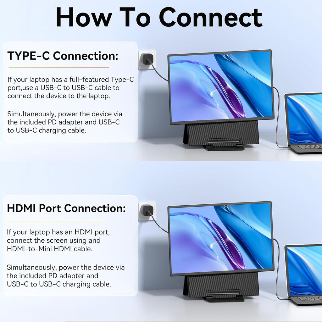 Portable Monitor, 24 inch 1080P FHD 100Hz Laptop Screen Extender, Large Gaming Monitor IPS Display for Laptop, Desktop, MacBook, PS4/5 with Kickstand VESA Compatible