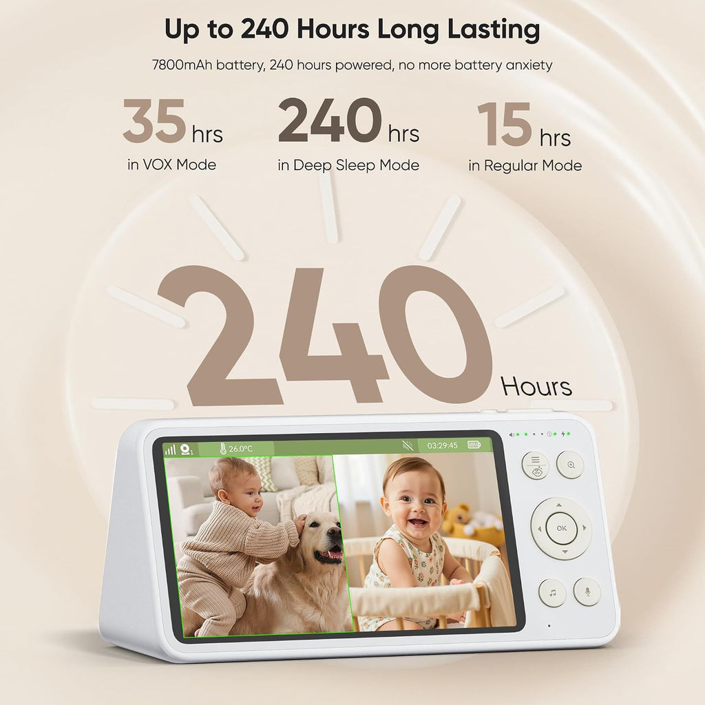 bonoch 5.5' 2K Baby Monitor Parent Unit, Replacement Monitor for BBM14/ BBM16 Only, Type C Port, Camera not Included, Incompatible with Mobile Phones