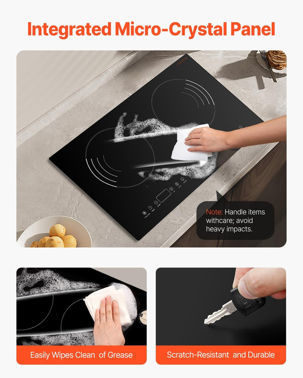 Happybuy Induction Cooktop - Your Ultimate Cooking Companion! This 1800W electric countertop burner comes with 2 burners and touch - control operation.