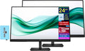 HP 24' Full HD (1920x1080) Computer Monitor Bundle with Docztorm Dock, 75Hz Anti-Glare Display, AMD FreeSync, HDMI, VGA, VESA Mount (100x100mm), Ideal for Home & Business, Black Pack of 2