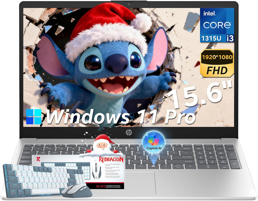 HP 2025 15.6' Touchscreen Laptop, 16GB RAM 1TB SSD Windows 11 Pro, 13th Gen Intel Core i3-1315U (Up to 4.5GHz), Wi-Fi 6, 15.6' LED, AI Copilot, Type-c with Patented KB Kit
