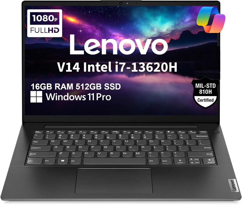 Lenovo V14 Gen 4 Business Laptop (14' FHD Anti-Glare, Intel 10-Core i7-13620H, 16GB RAM, 512GB SSD), Webcam with Privacy Shutter, Ethernet, HDMI, Win 11 Pro (Renewed)