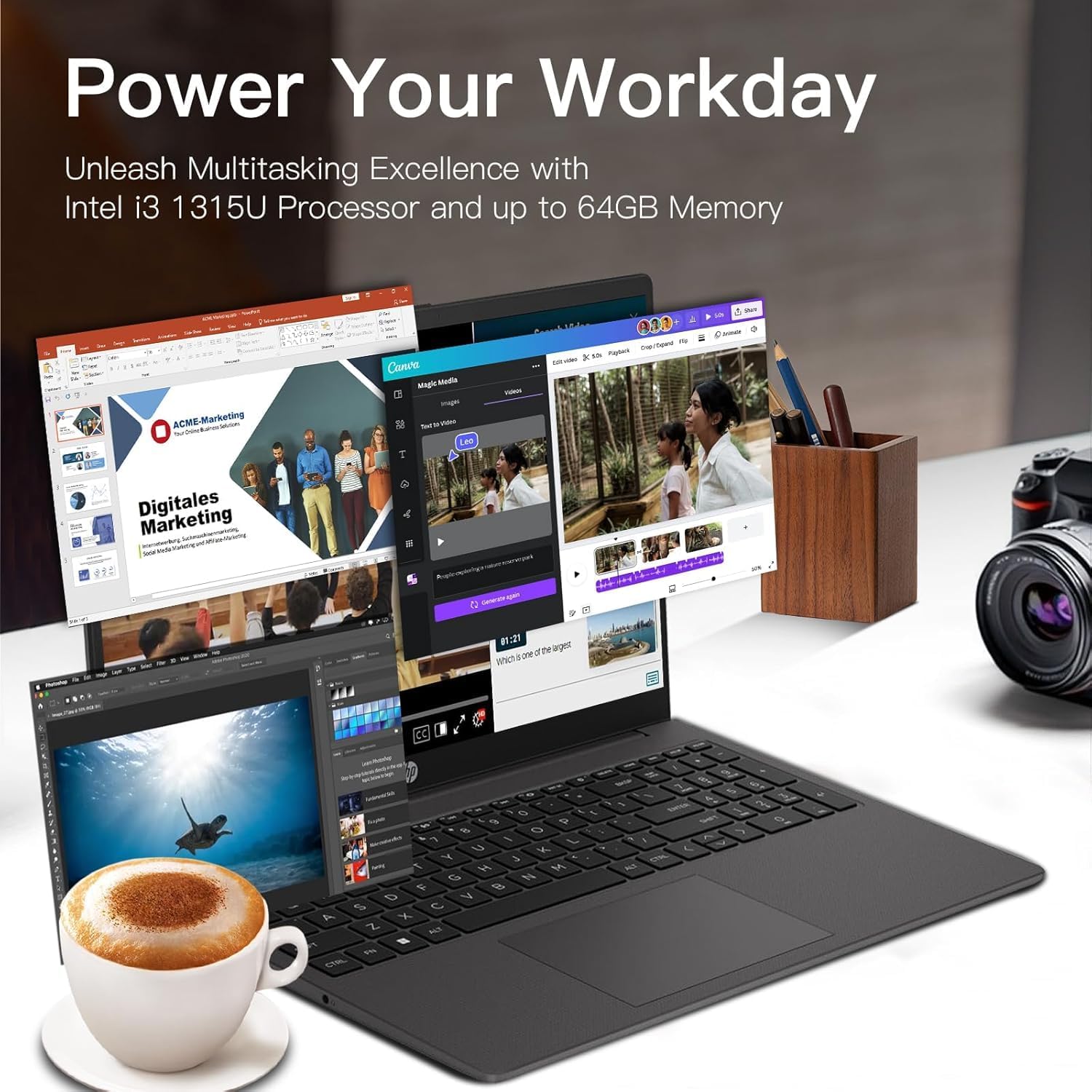 HP 15.6' Laptop 2025 Student Business Slim Computer - Copilot AI, Intel i3 1315U(up to 4.5GHz), 16GB RAM, 512GB SSD, Wi-Fi 6, HDMI, USB-C, w/Redragon Accessory, Windows 11 Pro, for Home or Work