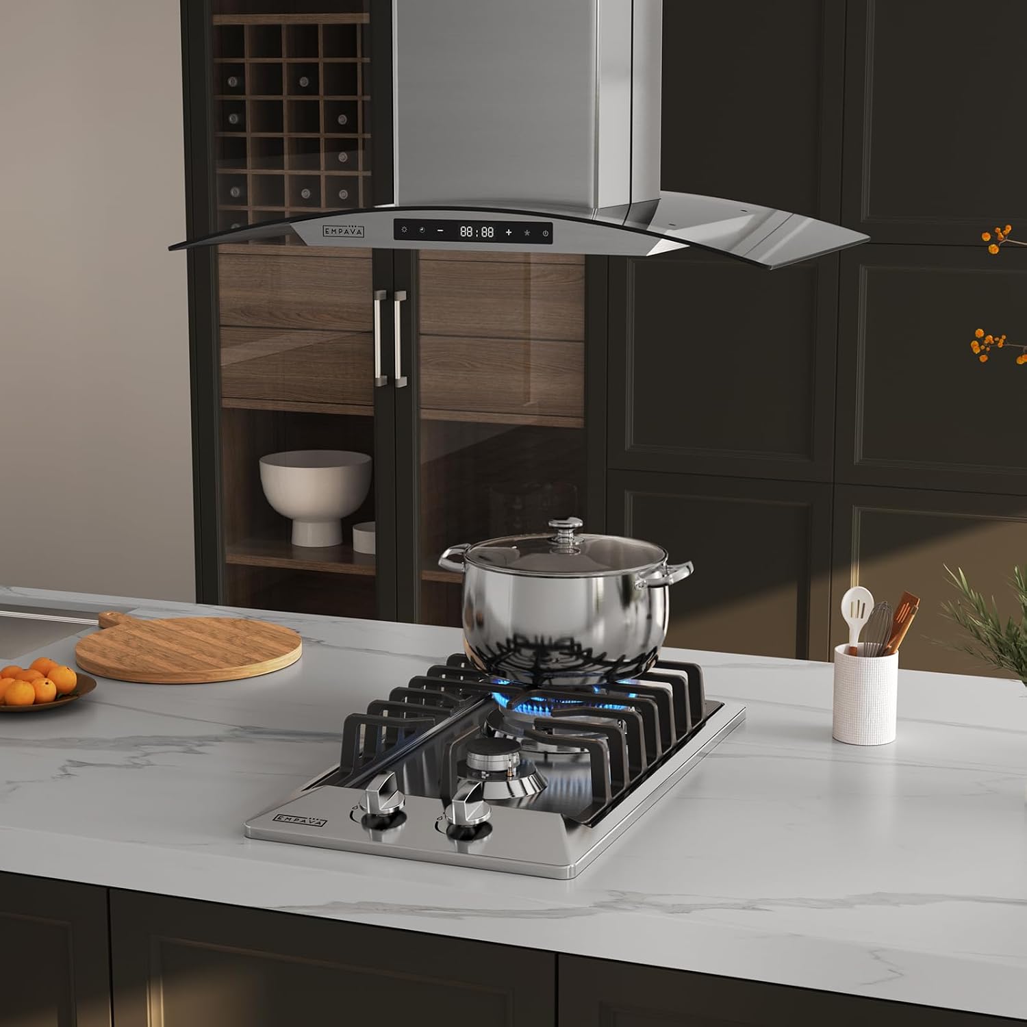 Empava 12' Gas Stove Cooktop with 2 Italy Sabaf Sealed Burners NG/LPG Convertible in Stainless Steel