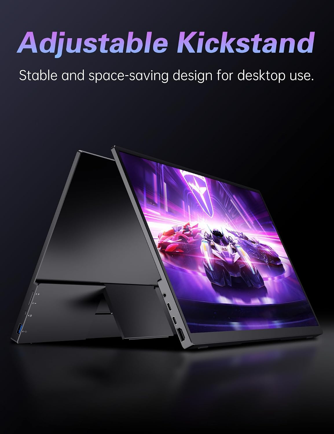CAPERAVE Portable Monitor 17.3' 144Hz, FHD 100% sRGB HDR Portable Gaming Monitor, Travel Monitor with Kickstand & Speakers, USB-C HDMI External Screen for Laptop Mac Xbox Switch PS5/4