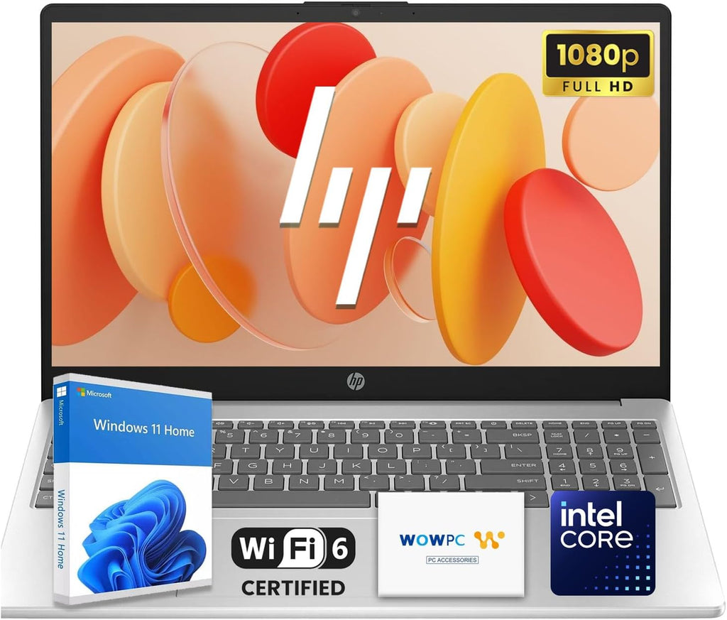 HP Pavilion Laptop | Intel Processor | 8GB DDR4 RAM | 256GB PCIe SSD | 15.6' FHD 1080p Display | Windows 11 Home | Wi-Fi 6 | Full-Size Keyboard | All-Day Performance for Work & Study | WOWPC USB