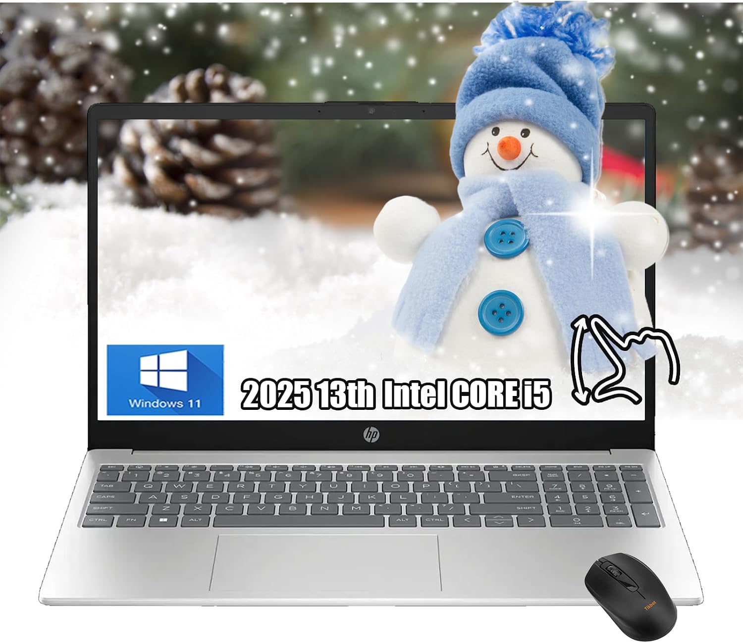 HP 15.6' FHD Touch-Screen Laptop, 2025 13th Intel Core i5-1334U, 32GB DDR4 Memory, 1TB PCIe SSD, Laptop Computadora- Work Business College Student, Windows 11, W/Mouse
