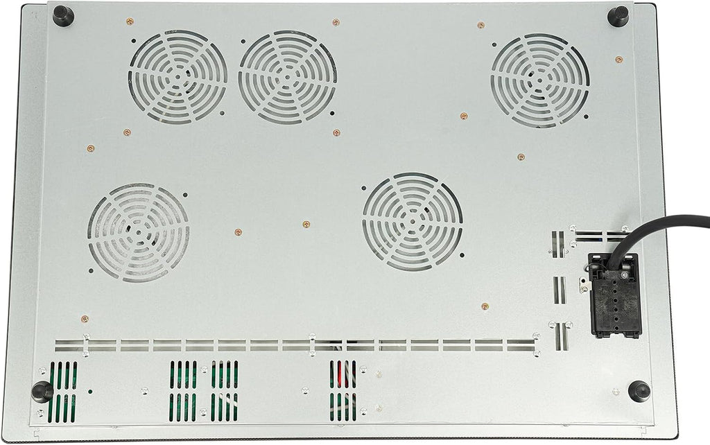 Electric Cooktop 24 Inch, 3700W Drop-in 4 Burner Electric Stovetop in Black with 5 Power Levels, 0-99 Minute Timer, Child Safety Lock, 110V - 23.62x20.08x3.94in(No Plug)