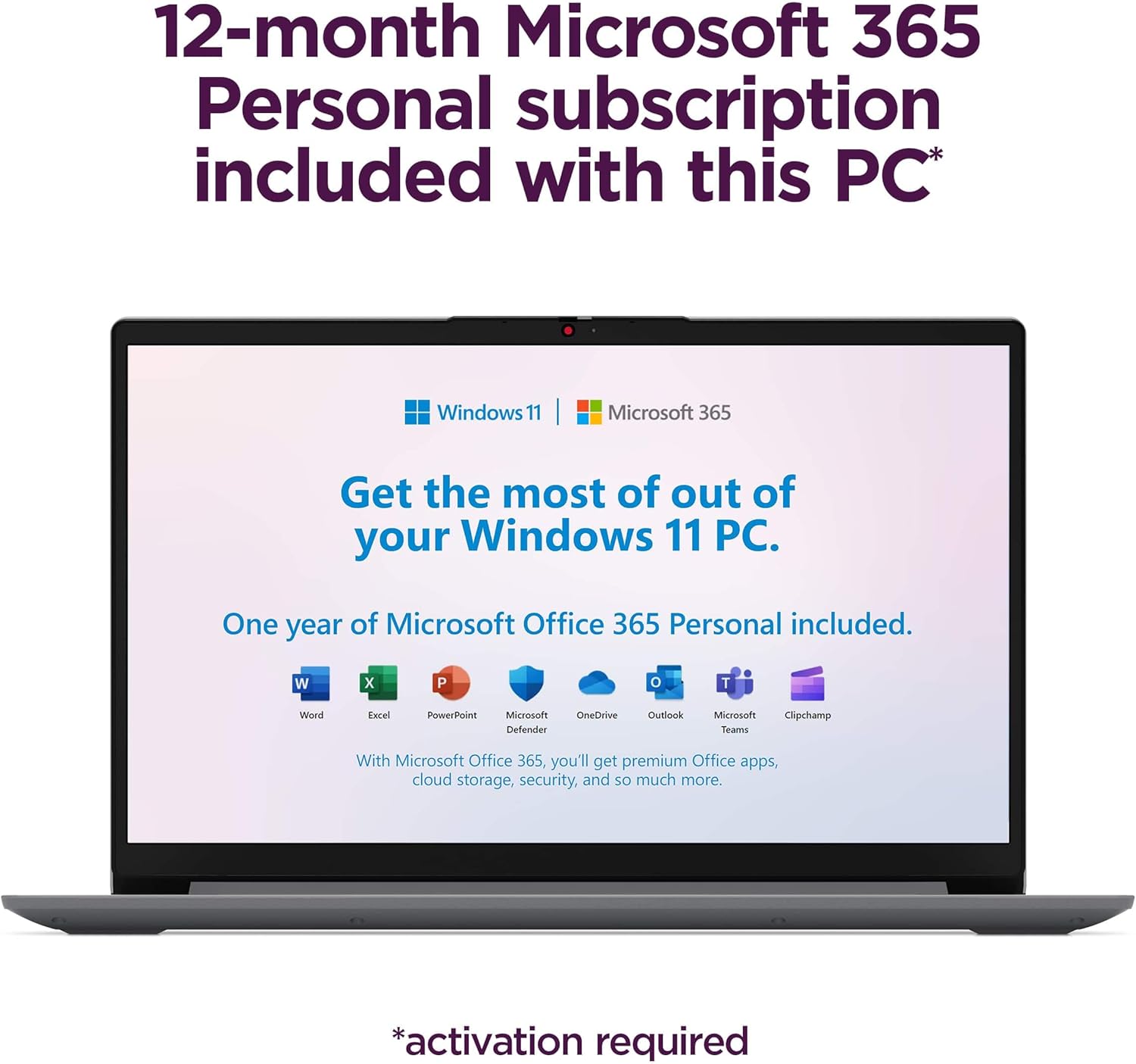Lenovo IdeaPad 1i 15.6' HD Laptop (12GB RAM, 512GB PCIe SSD, 1-Year Microsoft Office 365, Intel Celeron N4500) for Student, Home, Business, Numeric Keypad, Webcam, HDMI, Wi-Fi 6, Win 11 Home in S Mode