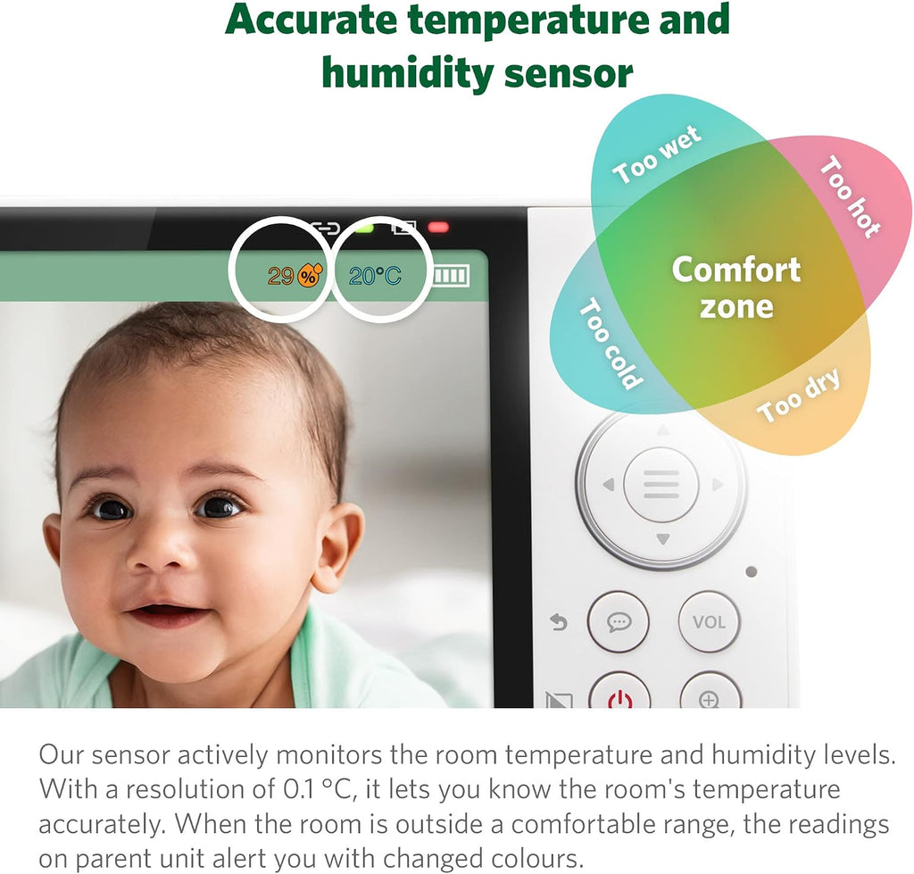 LeapFrog LF925HD Baby Monitor with Camera and Audio,1080p WiFi Remote Access Baby Monitor, 360° Pan & Tilt Camera, 8X Zoom, 5' 720p HD Display, Color Night Light &Vision, Two-Way Talk