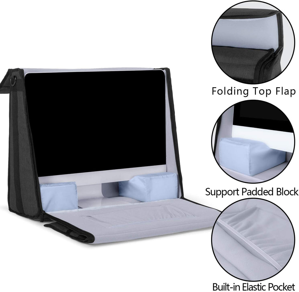 Damero Carrying Tote Bag Compatible with Apple 21.5' iMac Desktop Computer, Travel Storage Bag for iMac 21.5-inch and Other Accessories, Black