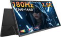 23.8'' Portable Monitor 2.5K 180Hz QHD 1440p, VESA USB-C HDMI Laptop Screen Extender, Built-in Stand Speakers for Laptop Mac PS4/5 Xbox Switch