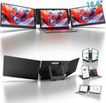 KYY 15.6' Laptop Screen Extender, 1080P FHD IPS Portable Monitor, One Cable USB-C Triple Monitor, Dual Travel Screen for 12'-17'' Laptops, 360° Rotation & Kickstand，X90D (Driver Need)