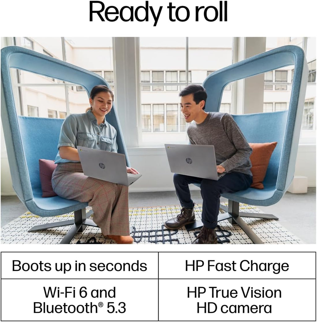 HP Chromebook 14 Laptop (14' Anti-Glare, Intel Celeron N4500, 4GB RAM, 192GB Storage (64GB + 128GB SD)) for Home & Student, Lightweight, Fast Charge, 10-Hr Battery Life, IST HUB, Wi-Fi 6, Chrome OS