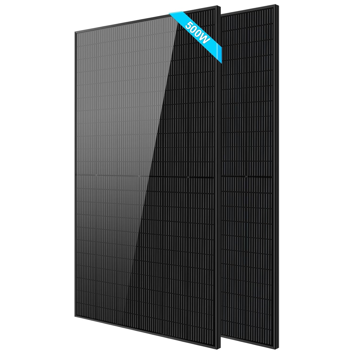 SUNGOLDPOWER UL61730 500 Watt Monocrystalline Solar Panel 2PCS, Grade A Cell,Whole Black High Efficiency,IP68,for 12V/24V/48Vdc RV,Farms,Parking Lot,On/Off-Grid System CEC listed(2*500W Solar Panel)