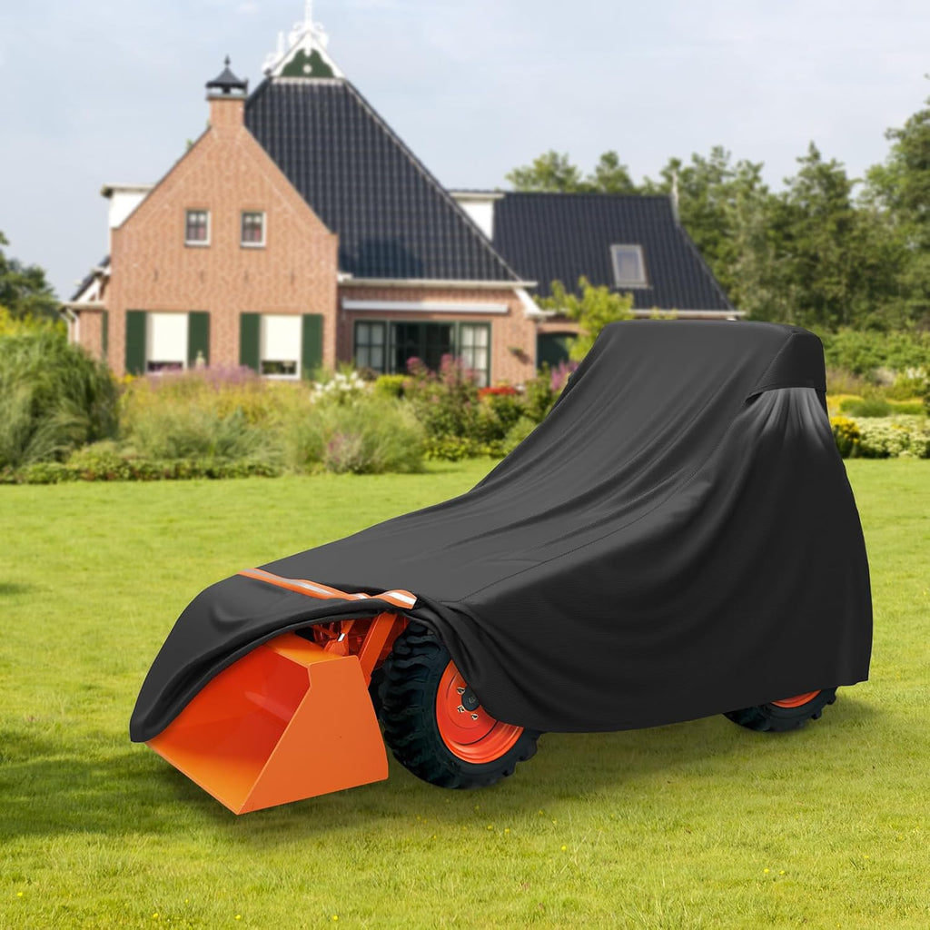 STARTWO Full Tractor Cover Waterproof Heavy Duty, Universal Fits Most Compact Utility Tractors, UV Protection, Dustproof, with Air Vents & Reflective Strips,149 L x 76 W x 86 H in