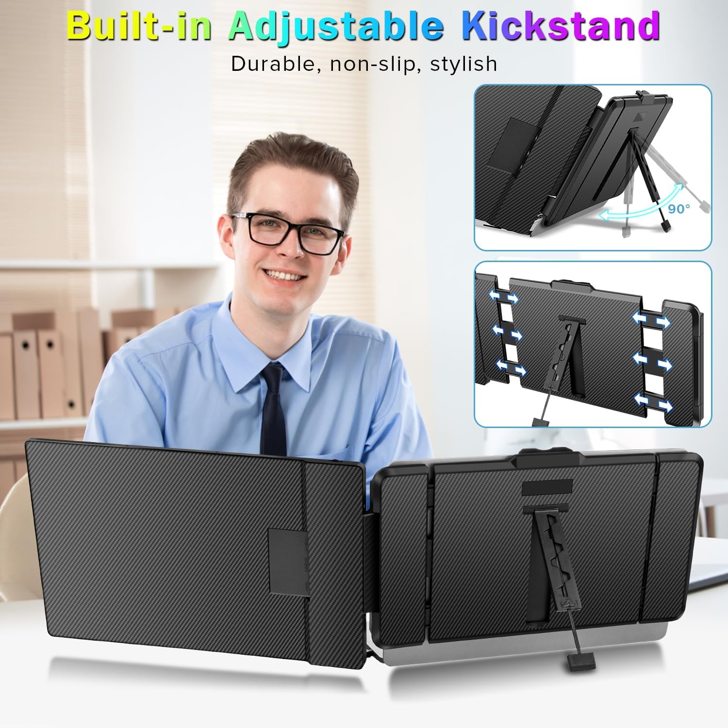 2023 Upgraded S1 14' Portable Monitor for Laptop Screen Extender Monitor 1080P FHD IPS Dual Laptop Monitor Extender Plug and Play Type-C/HDMI for 13-17.3inch Laptop（Windows,Mac,Android, Dex）