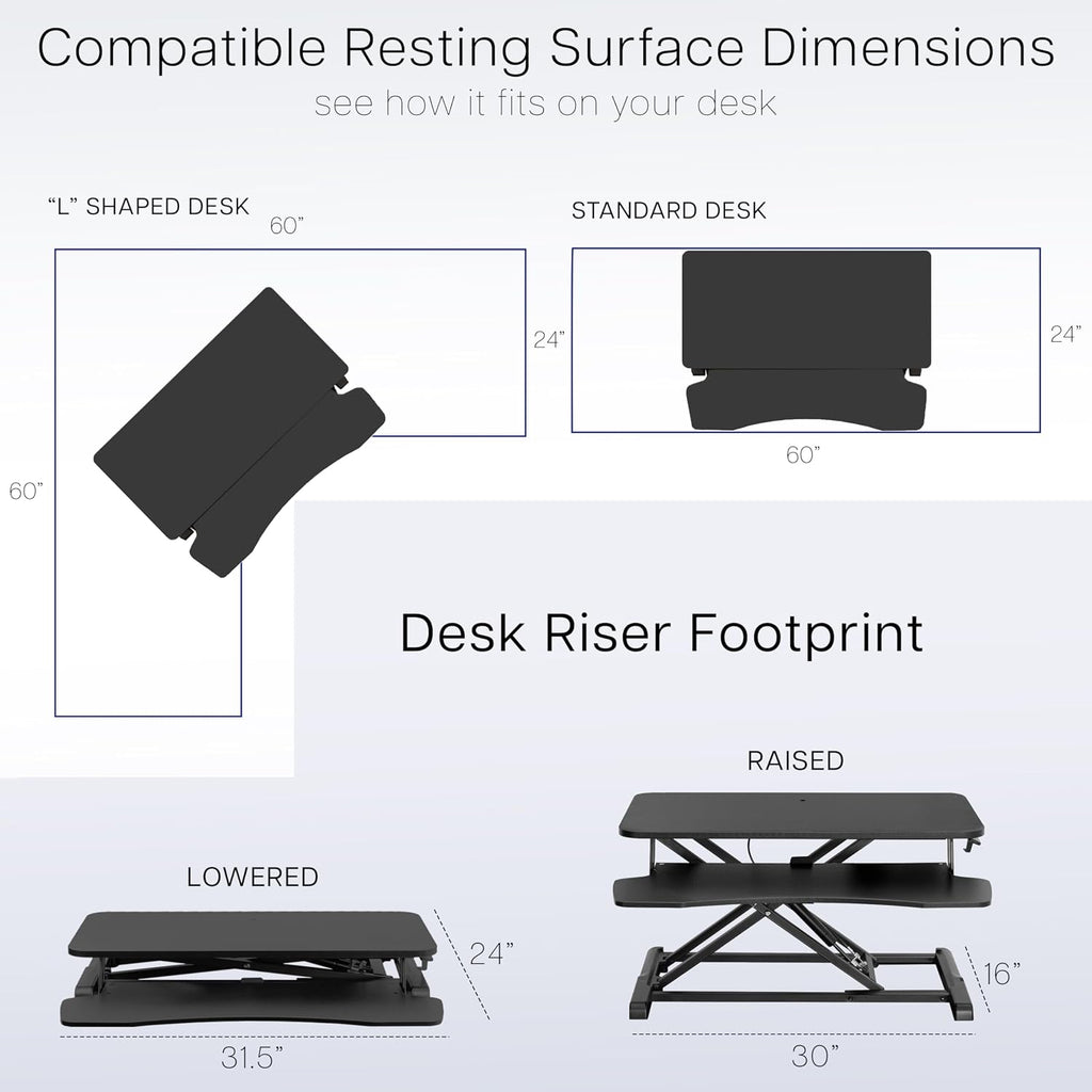 VIVO 32 inch Desk Converter, K Series, Height Adjustable Sit to Stand Riser, Dual Monitor and Laptop Workstation with Wide Keyboard Tray, Bamboo Top, White Frame, DESK-V000KO