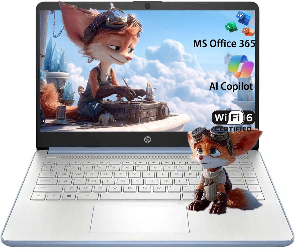 HP Stream 14 Student Business Laptop, Microsoft Office 365, Copilot AI, 32GB RAM, 128GB UFS, Intel N150 Processor(Quad-core), Blue, Windows 11 Home, with 5ave Kit
