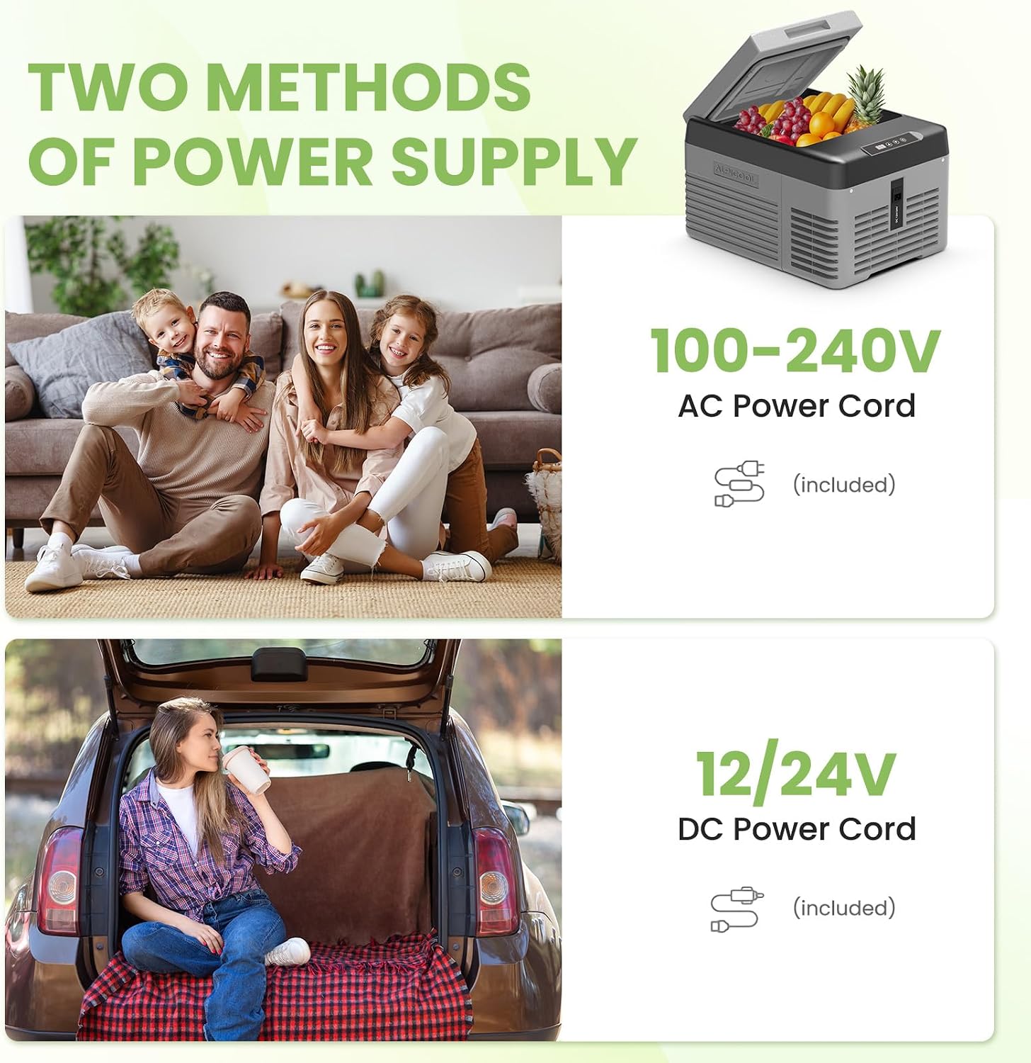 Alpicool Car Refrigerator 12 Volt Portable Car Fridge 10 Quart（9 L Electric Cooler with AC/DC，Car Refrigerator Freezer for Truck Van RV Camper SUV, Camping Boat Travel，-4~68°F