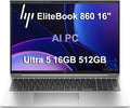 HP EliteBook 860 G11 Business AI PC Laptop (16' FHD+ Anti-Glare, Intel 12-Core Ultra 5 125U (> i7-1355U), 16GB DDR5 RAM, 512GB SSD) Fingerprint, Backlit, 5MP IR Webcam, 2x Thunderbolt 4, Win 11 Pro