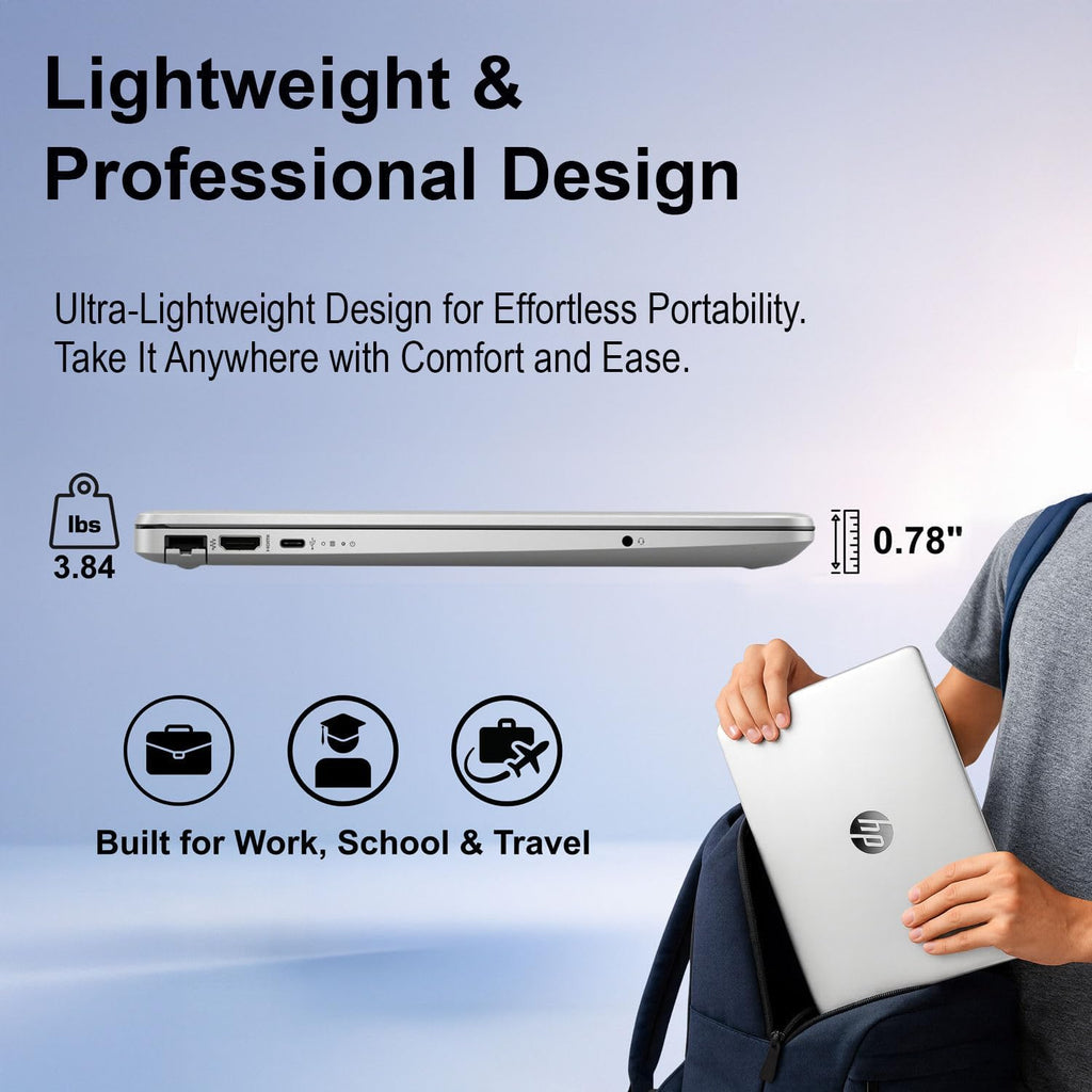 HP Pavilion Laptop | Intel Processor | 8GB DDR4 RAM | 256GB PCIe SSD | 15.6' FHD 1080p Display | Windows 11 Home | Wi-Fi 6 | Full-Size Keyboard | All-Day Performance for Work & Study | WOWPC USB