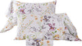 ABREEZE Floral Bedding Shabby Purple Print Bed Sheet Set Girls Bedding Set Luxury Bedding Collections 1000 Thread Count 100% Egyptian Cotton Deep Pocket King, 4 Pieces