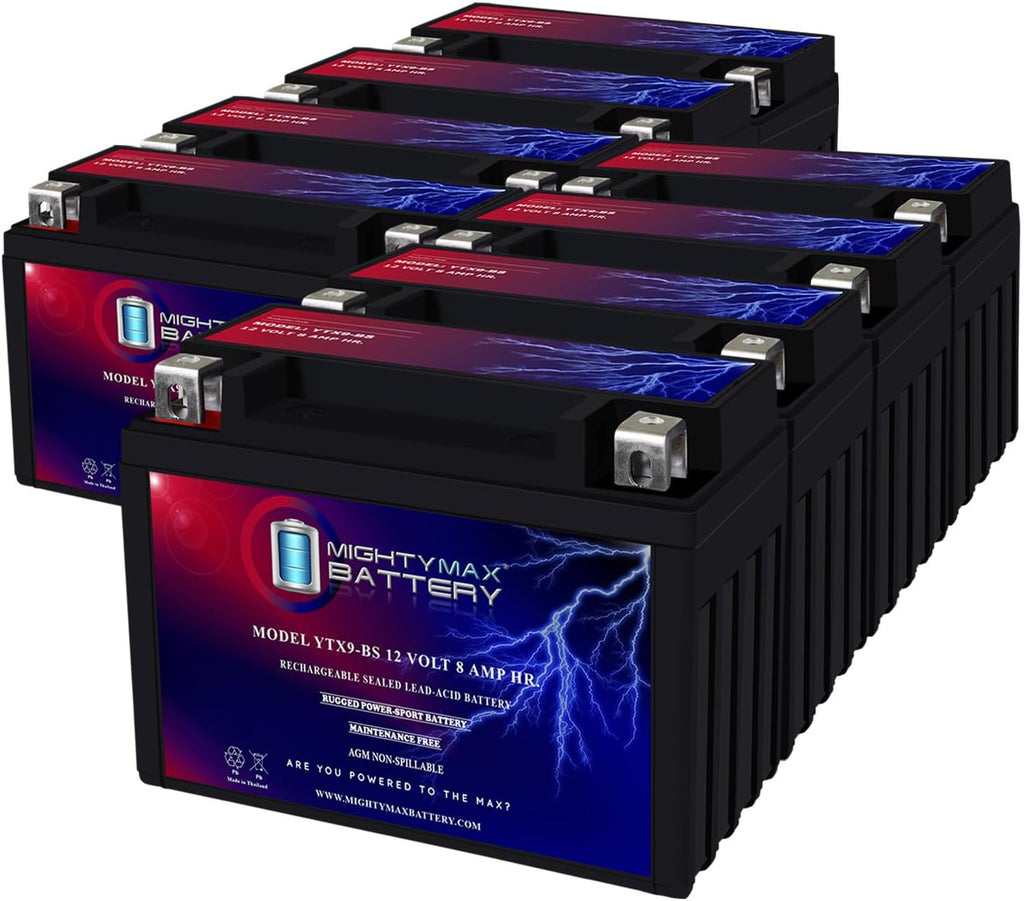 Mighty Max Battery YTX9-BS 12V 8AH SLA Power Sports Battery - 8 Pack