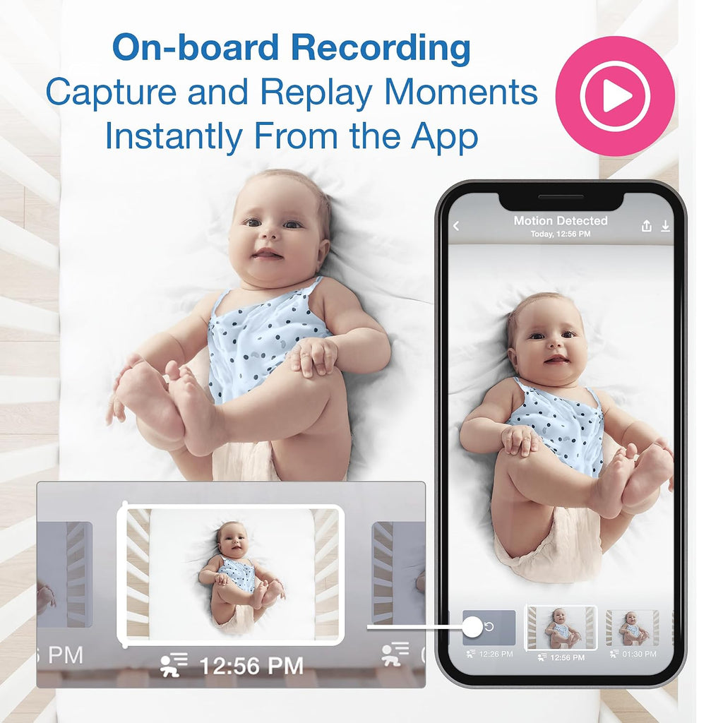 VTech Smart WiFi 7' HD Display Video Baby Monitor, 1080p HD Camera via App, Pan-Tilt-Zoom, Night Light, 2-Way Talk, 2K CMOS Video Sensor, Wide-Angle Viewing, Rechargeable Battery, Free App: RM7866HD