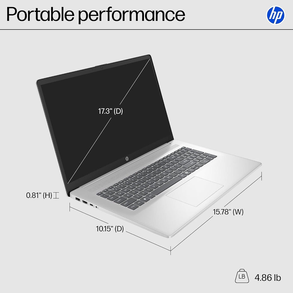 HP 17 inch Laptop for Business, 17.3' HD+ Touchscreen Display, Intel 12-Core Ultra 7 255U(up to 5.2 GHz), 16 GB DDR5, 1 TB SSD, Backlit Keyboard, WiFi 6, Windows 11 Pro, w/RECOLX AI Voice Recorder