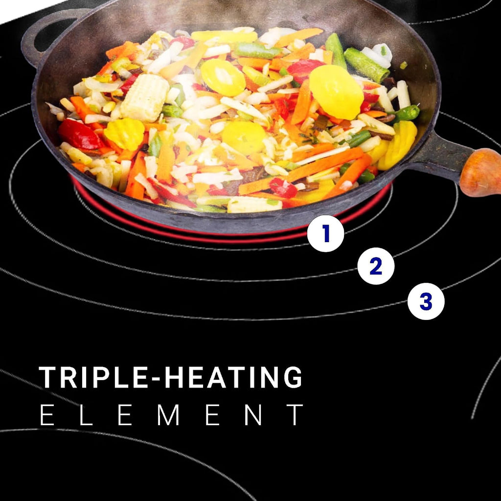 Equator 36-inch Electric Hybrid Cooktop with 3 Induction & 2 Ceramic Burners Dual Cooking Modes for Flexible, Fast, and Efficient Cooking Sleek Built-in Design