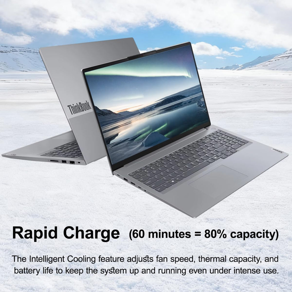 Lenovo ThinkBook 16 Gen 7 Business Laptop (16' FHD+ Anti-Glare, AMD Ryzen 5 7533HS (> Intel i7-1255U), 16GB DDR5 RAM, 512GB SSD), Fingerprint Reader, Webcam, Ethernet, Wi-Fi 6, Win 11 Pro w/ Copilot