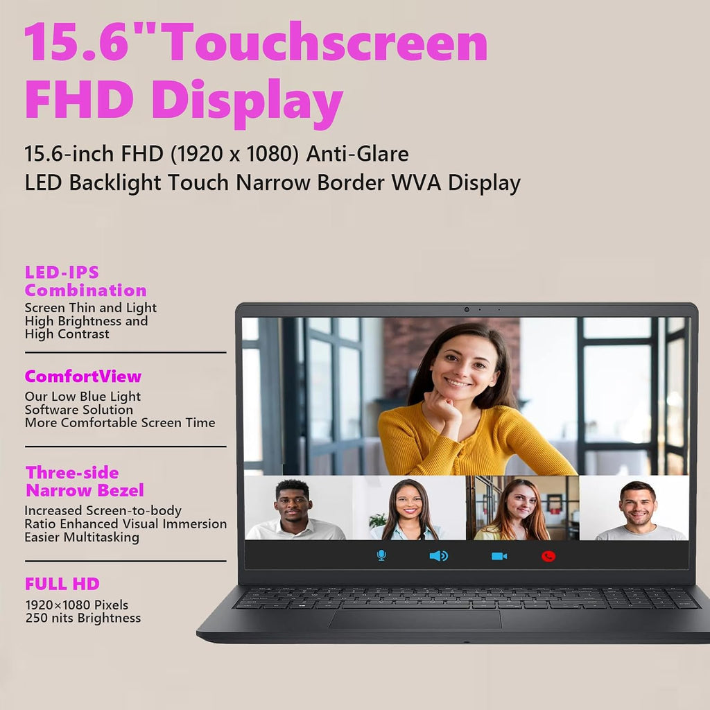 Dell 2025 15.6'' FHD Touchscreen Laptop Computer - 13th Gen Intel 10-Core i7-1355U Processor, 32GB RAM, 1TB SSD, Numeric Keypad, HDMI, Wi-Fi 6,Win11 Pro for Business & Students