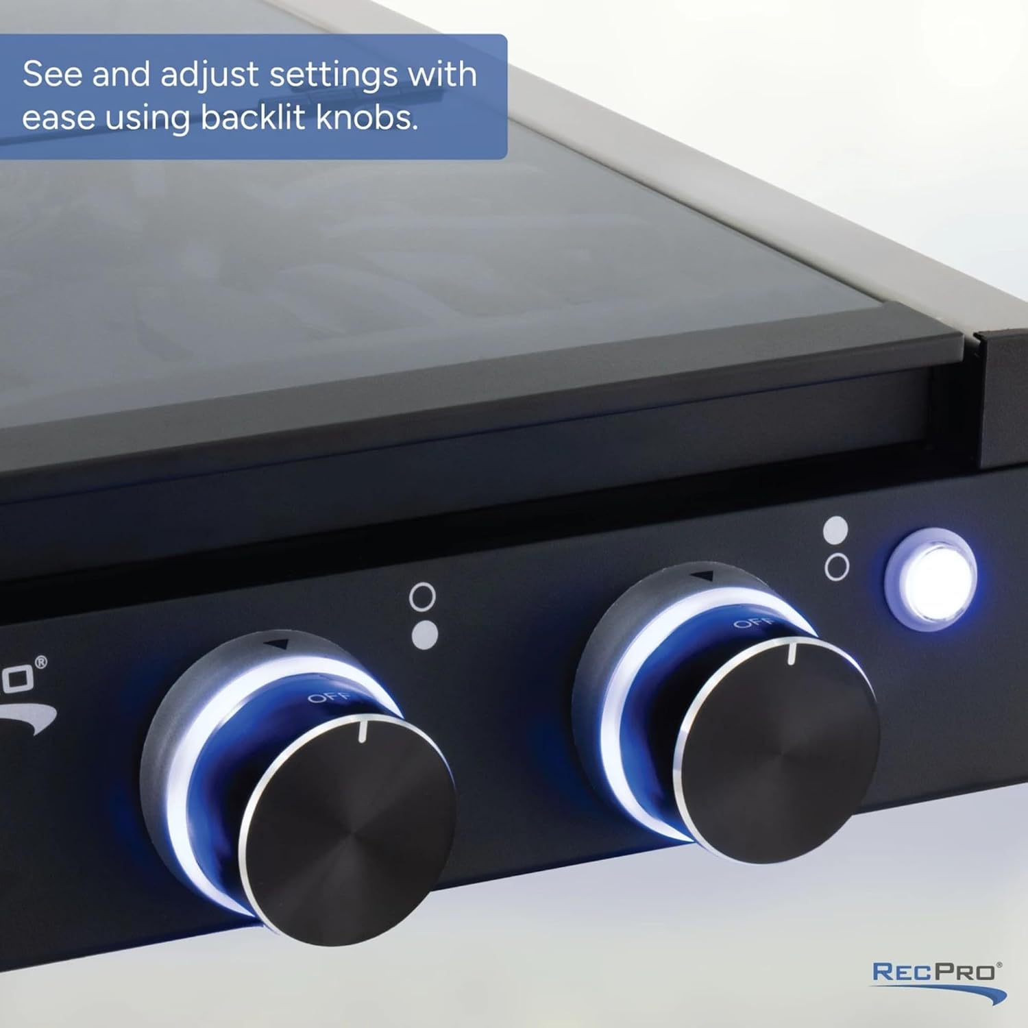 RecPro RV Built In Gas Cooktop | 2 Burner or 3 Burner | RV Cooktop Stove | 6,500 and 8,000 BTU Burners | Cover Included (Stainless Steel, 2-Burner)