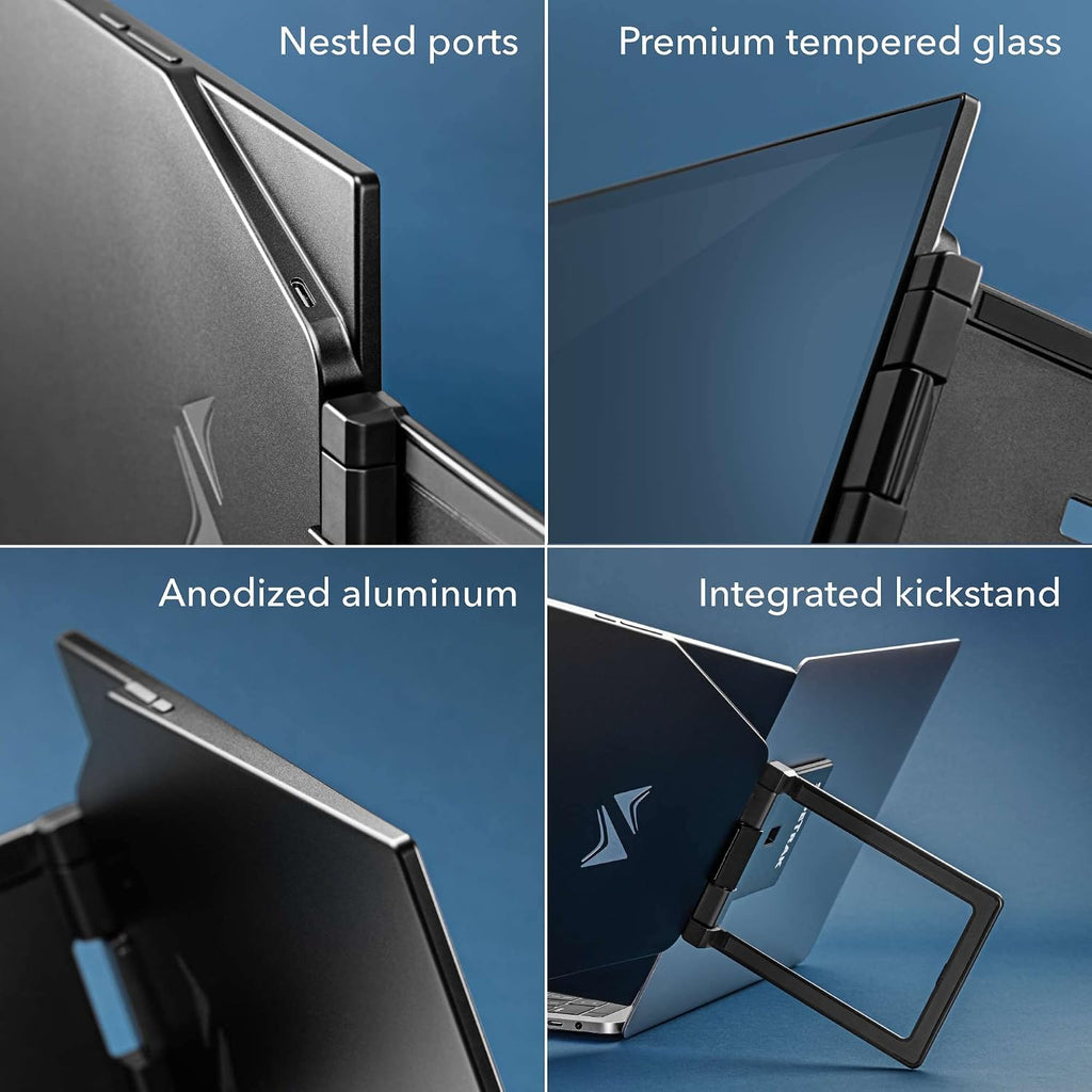SideTrak Swivel Pro Triple 13.3' Ultra Slim Attachable Portable Monitor, FHD IPS 1080p Laptop Screens with Kickstand + Unique Patented Swivel Hinge, For Mac, PC, and Chromebook, USB-C® Port Connection