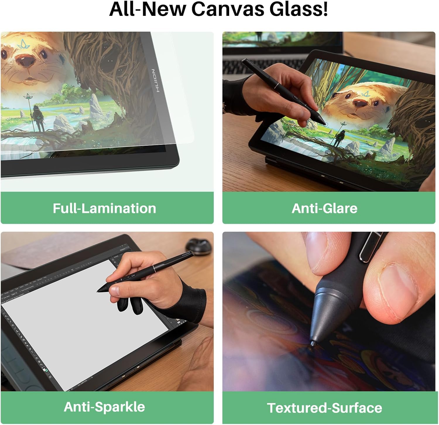 HUION Kamvas 13 (Gen 3) SE Drawing Tablet with Screen, 13.3' Full-Laminated Art Tablet, Graphic Tablet with Anti-Glare Canvas Glass, PenTech 4.0, 16K Pen Pressure for PC, Mac, Android