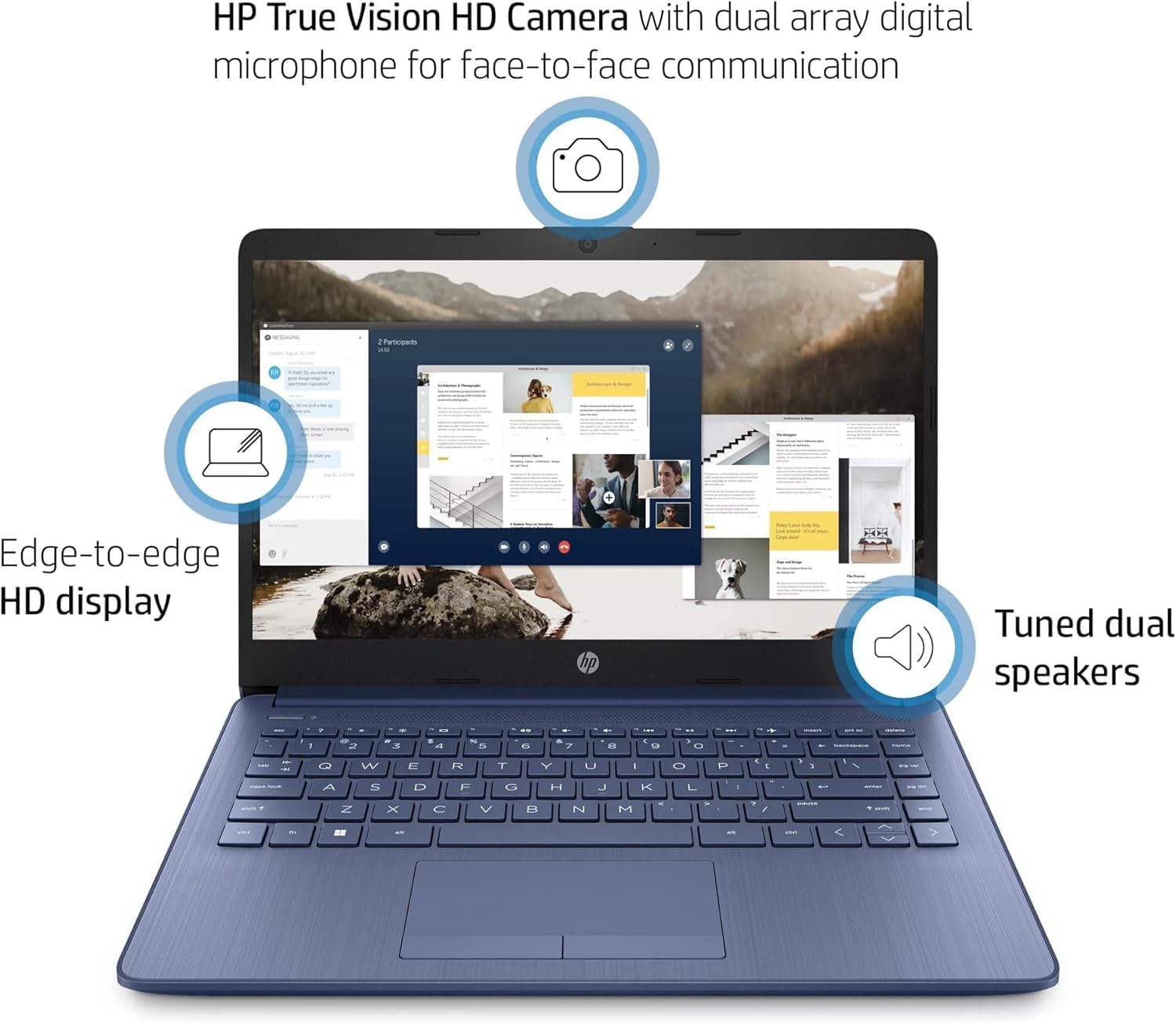 HP 14 Ultrabook • Intel 4-Core CPU • Back to School Limited Edition with Microsoft 365 • 16GB RAM • 1600GB Storage (64GB OnBoard withHP 512GB P500 Portable SSD + 1TB OneDrive) • Win11 Pro • Royal Blue